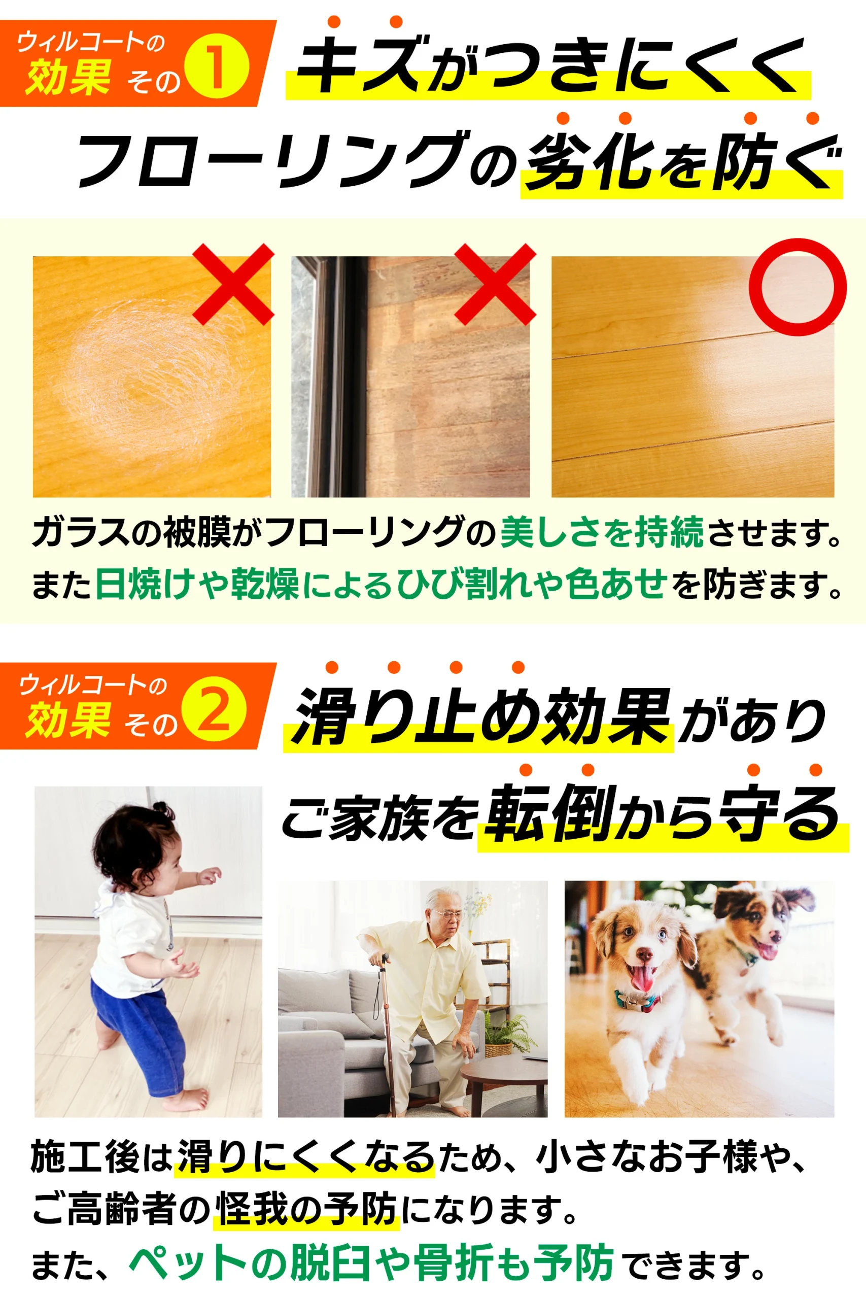 DIYウィルコート床用の特徴2
