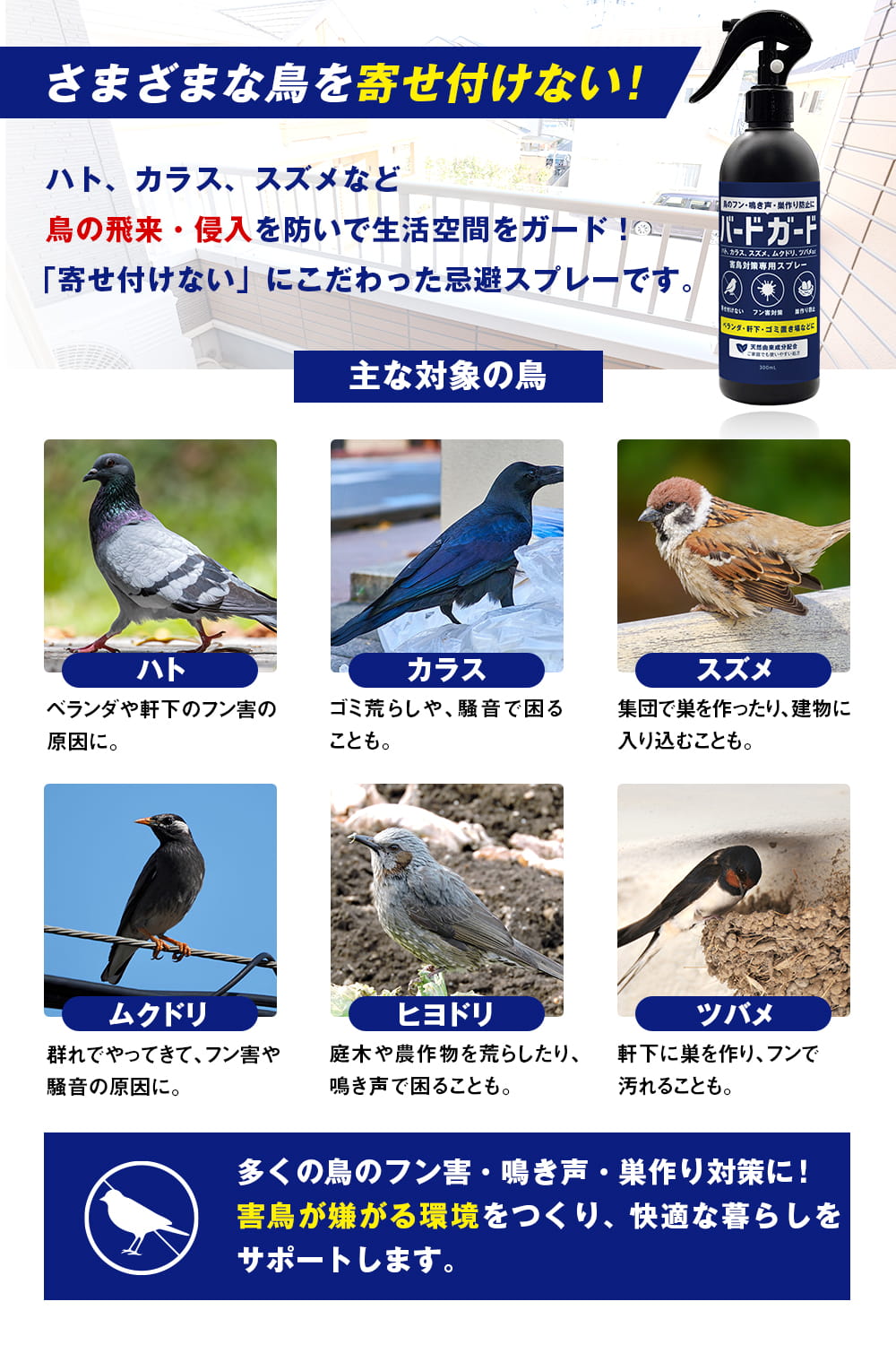 バードガード 害鳥対策 スプレー 300ml