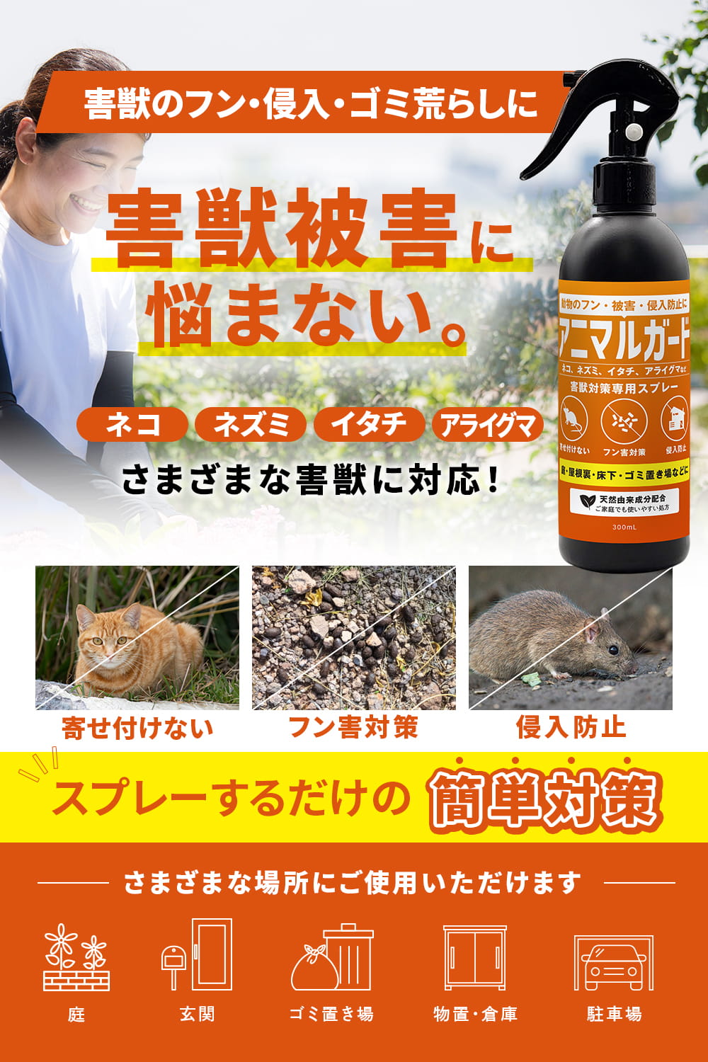 アニマルガード 害獣対策 スプレー 300ml