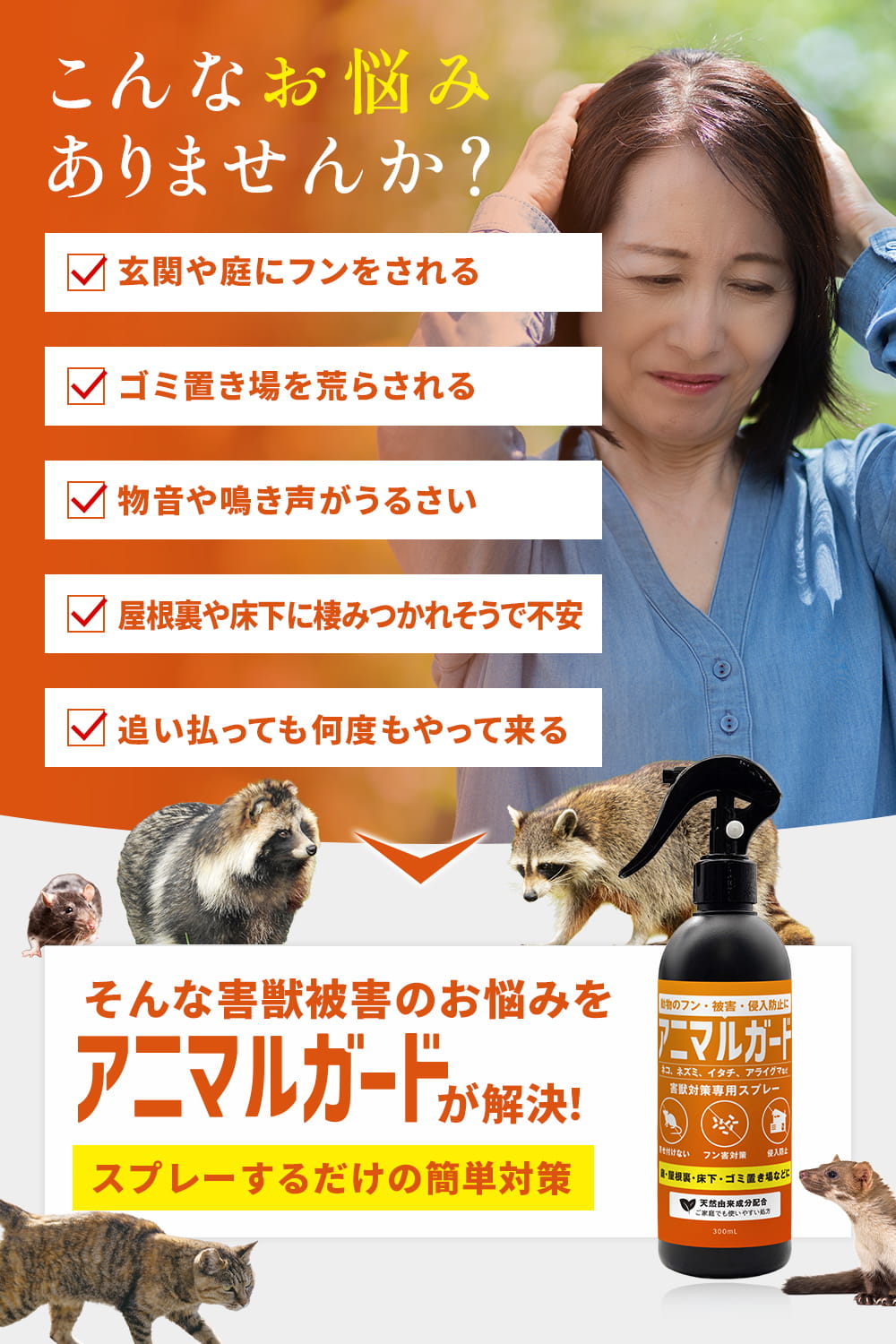 アニマルガード 害獣対策 スプレー 300ml